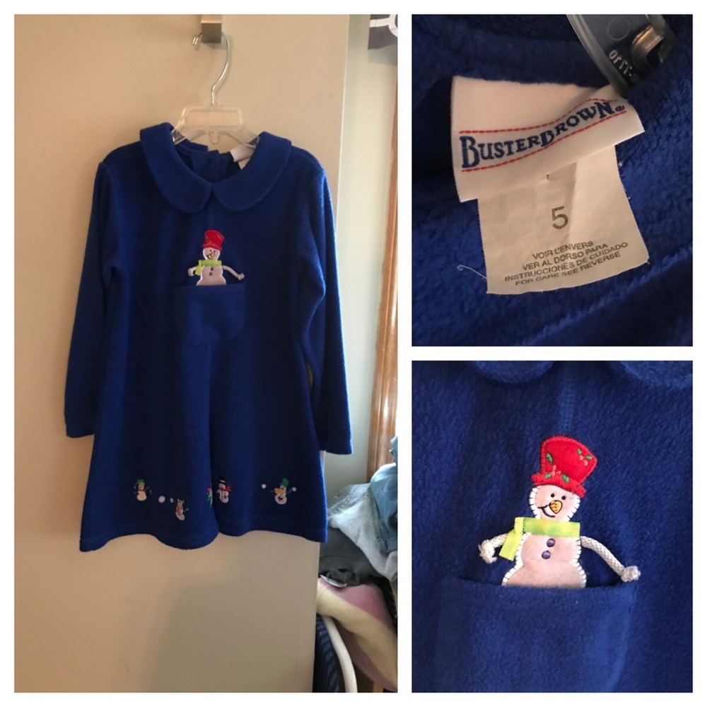 Buster Brown Girls Size 5 Snowman Dress